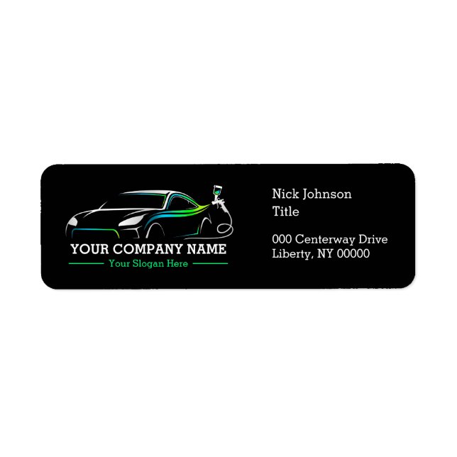 Professional Auto Body Paint Shop Automotive Label (Front)