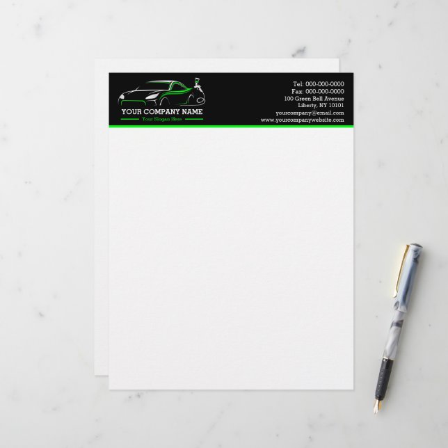 Professional Auto Body Paint Shop Automotive Letterhead (Front/Back In Situ)