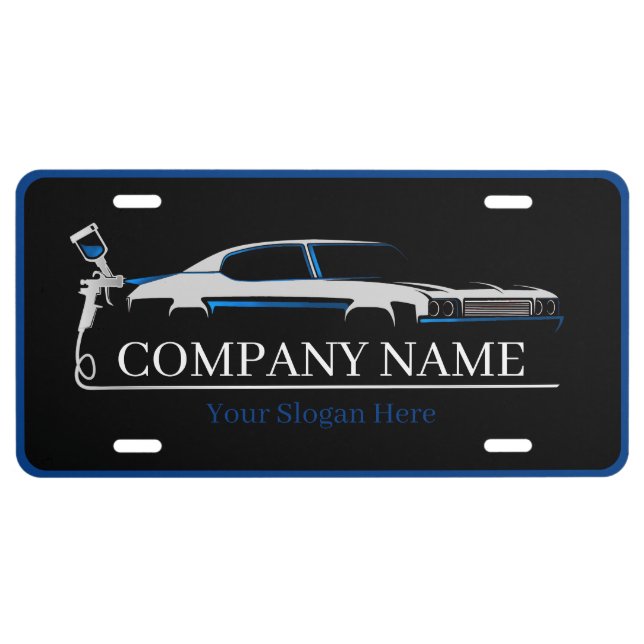 Professional Auto Body Paint Shop Automotive  License Plate (Front)