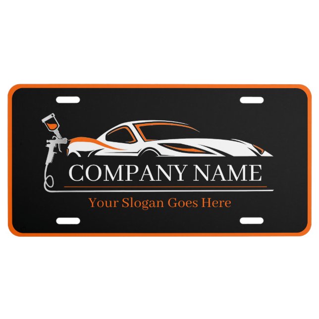 Professional Auto Body Paint Shop Automotive  License Plate (Front)