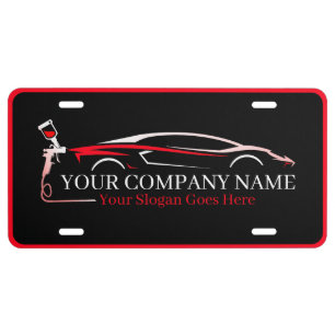 Professional Auto Body Paint Shop Automotive License Plate