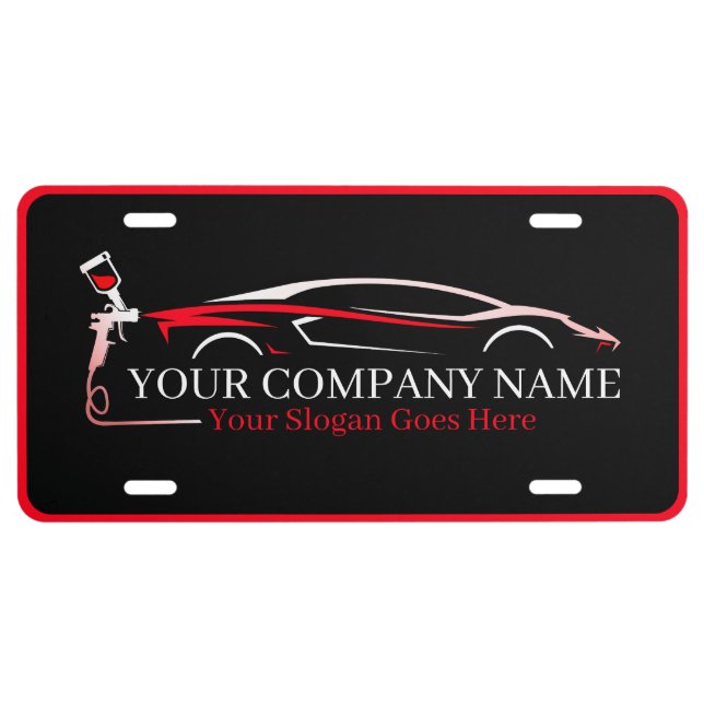 Professional Auto Body Paint Shop Automotive License Plate (Front)