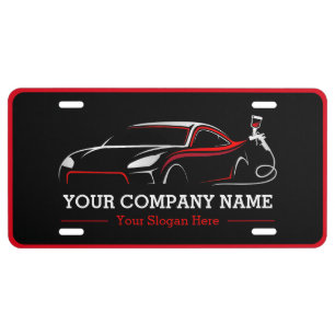 Professional Auto Body Paint Shop Automotive License Plate