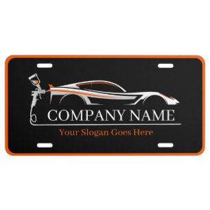 Professional Auto Body Paint Shop Automotive License Plate