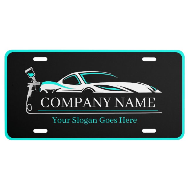 Professional Auto Body Paint Shop Automotive  License Plate (Front)