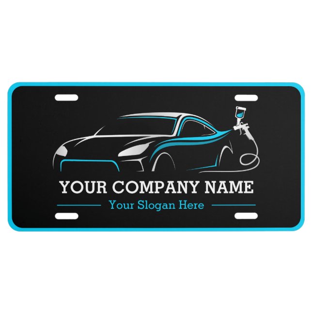 Professional Auto Body Paint Shop Automotive License Plate (Front)