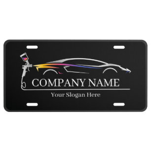 Professional Auto Body Paint Shop Automotive License Plate