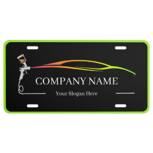Professional Auto Body Paint Shop Automotive License Plate