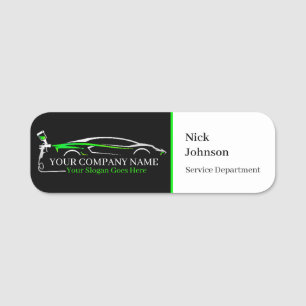 Professional Auto Body Paint Shop Automotive Name Tag