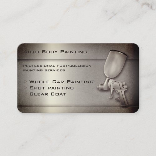 Professional Auto Body Painting  Sepia Business Card