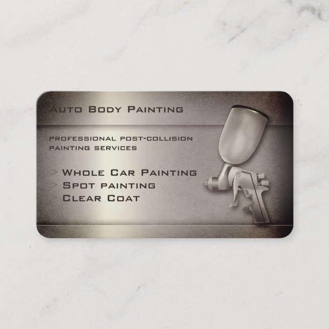 Professional Auto Body Painting | Sepia Business Card (Front)