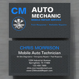 Professional Auto Car Repair Mobile Mechanic Business Card