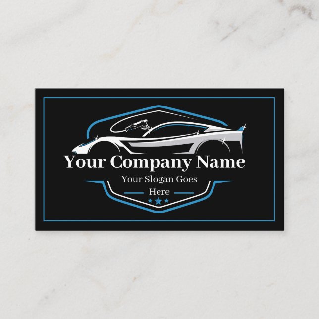 Professional Auto Detailing Car Wash Company Business Card (Front)