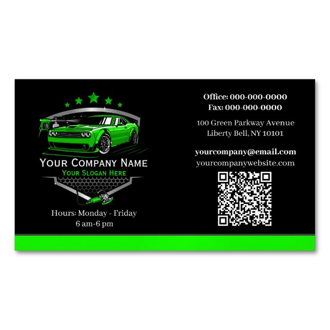 Professional Auto Detailing Car Wash Company Business Card Magnet (Front)