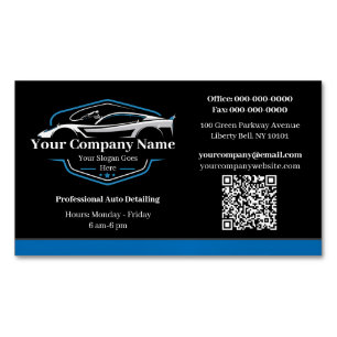 Professional Auto Detailing Car Wash Company Business Card Magnet