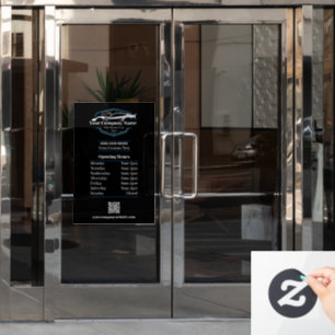 Professional Auto Detailing Car Wash Company Hours Window Cling