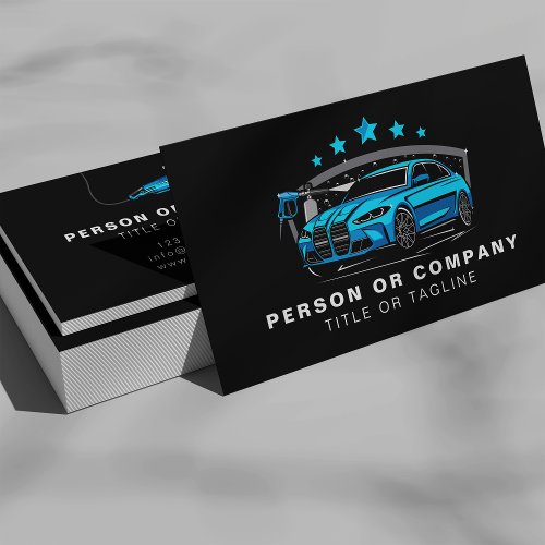Professional Auto Detailing Logo Mobile Car Wash Business Card