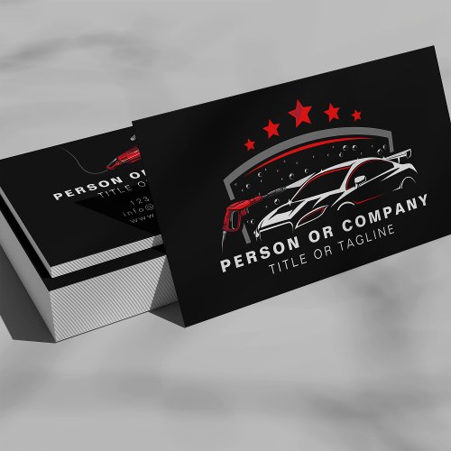 Professional Auto Detailing Logo Mobile Car Wash Business Card