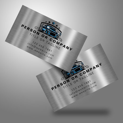 Professional Auto Detailing Logo Mobile Car Wash Business Card