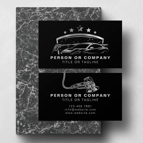 Professional Auto Detailing Logo Mobile Car Wash Business Card