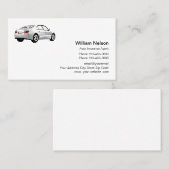 Professional Auto Insurance Agent Business Card | Zazzle