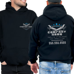 Professional Auto Repair Cool Blue Logo Mechanic Hoodie