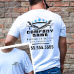 Professional Auto Repair Cool Blue Logo Mechanic T-Shirt<br><div class="desc">Enhance your auto repair shop’s professionalism with the Professional Auto Repair Cool Blue Logo Mechanic T-Shirt. Featuring a bold blue logo prominently displayed on the front and back, this shirt is designed to make a statement. It’s perfect for creating a uniformed look for your team or for using in promotional...</div>