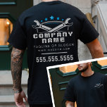 Professional Auto Repair Cool Blue Logo Mechanic T-Shirt<br><div class="desc">Step up your auto repair business's branding with the Professional Auto Repair Cool Blue Logo Mechanic T-Shirt. Designed for mechanics who want to represent their business with pride, this shirt features a striking blue logo that stands out on both the front and back. The shirt is perfect for creating a...</div>