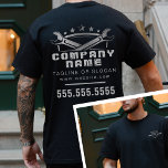 Professional Auto Repair Cool Masculine Mechanic T-Shirt<br><div class="desc">Elevate your auto repair business with our Professional Auto Repair Cool Masculine Mechanic T-Shirt. Designed with your company’s logo on both the front and back, this shirt offers a polished, professional look that’s perfect for your team. Whether you're running a small auto shop or a large automotive repair center, these...</div>
