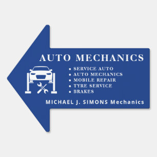 Professional auto repair directional arrow sign