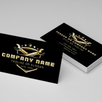 Professional Auto Repair Logo Faux Gold Mechanic Business Card