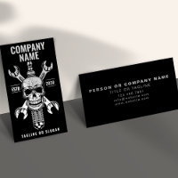Professional Auto Repair Logo Mechanic Skull Black Business Card