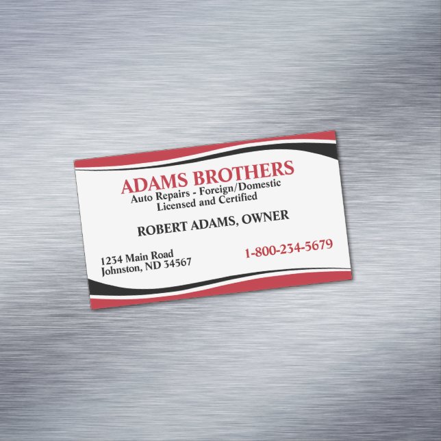 Professional Auto Repair Magnetic Business Card (In Situ)