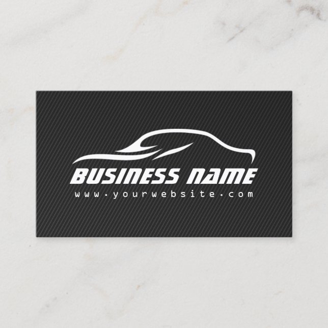 Professional Automotive Car Black Carbon Fiber Business Card (Front)