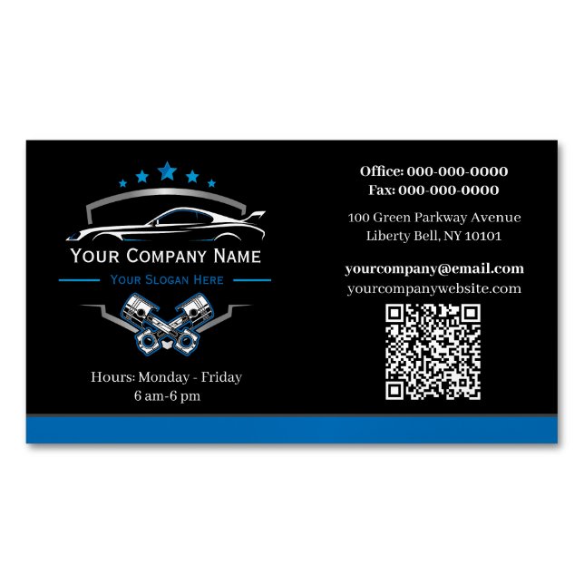 Professional Automotive Repair, Auto Mechanic  Business Card Magnet (Front)