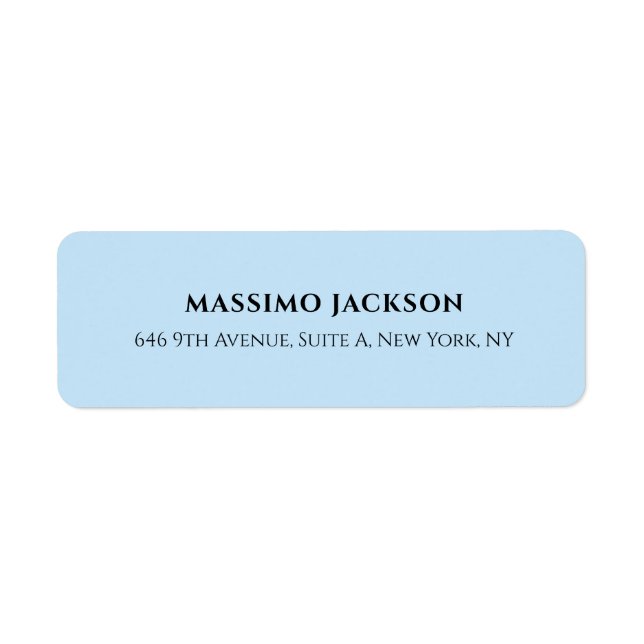 Professional baby blue modern minimalist name label (Front)