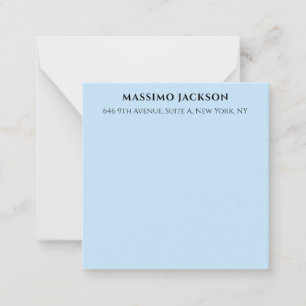 Professional baby blue modern minimalist name note card