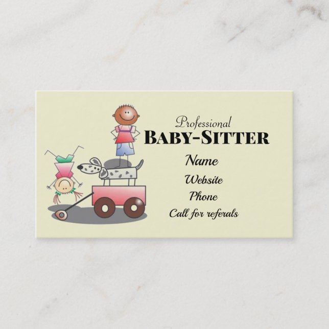 Professional Babysitter Business Cards (Front)