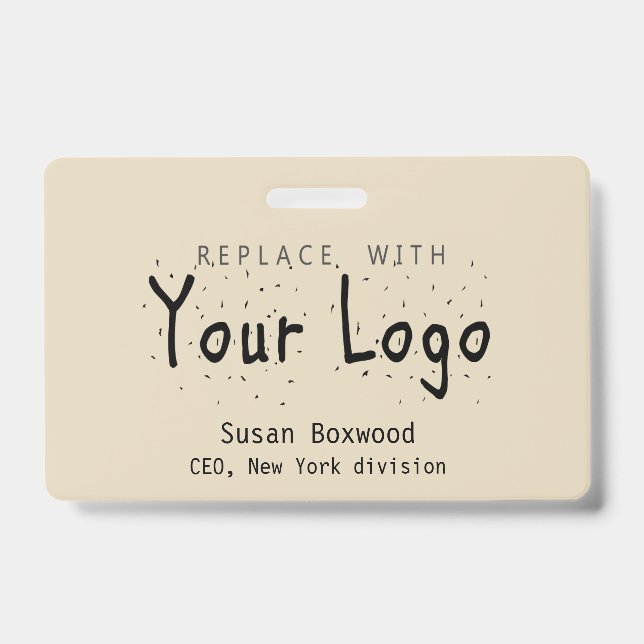 Professional Badge Custom Logo Replacement Text (Front)