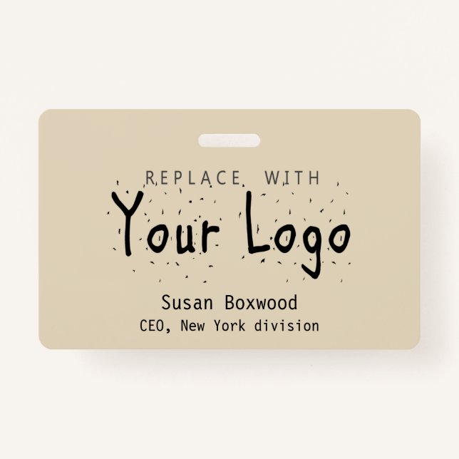 Professional Badge Custom Logo Replacement Text (Front)