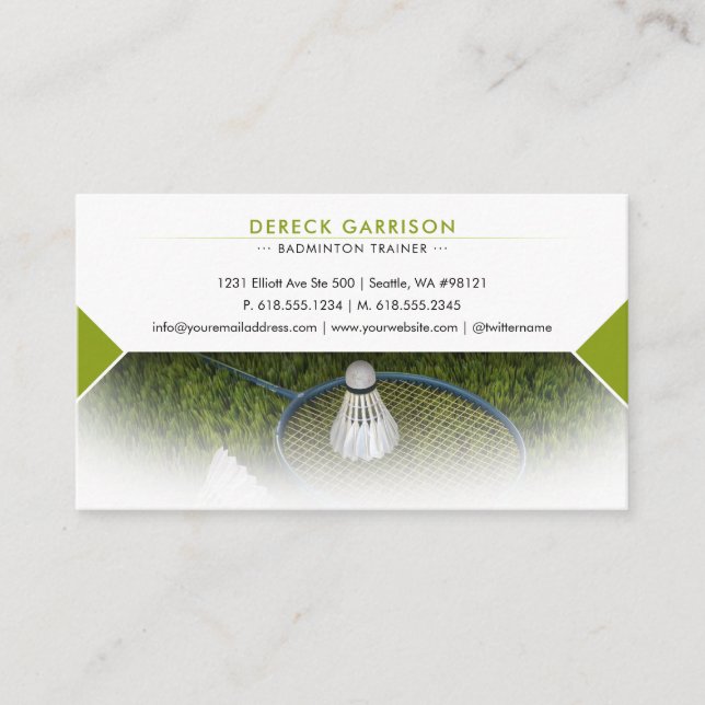 Professional Badminton Trainer | Coach Business Card (Front)