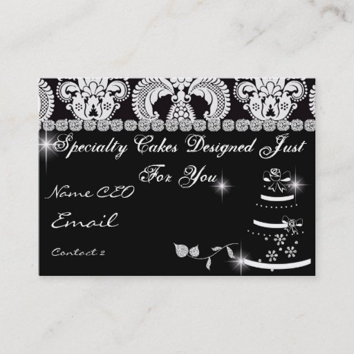 Customizable PROFESSIONAL BAKERY Business Card Damask Design