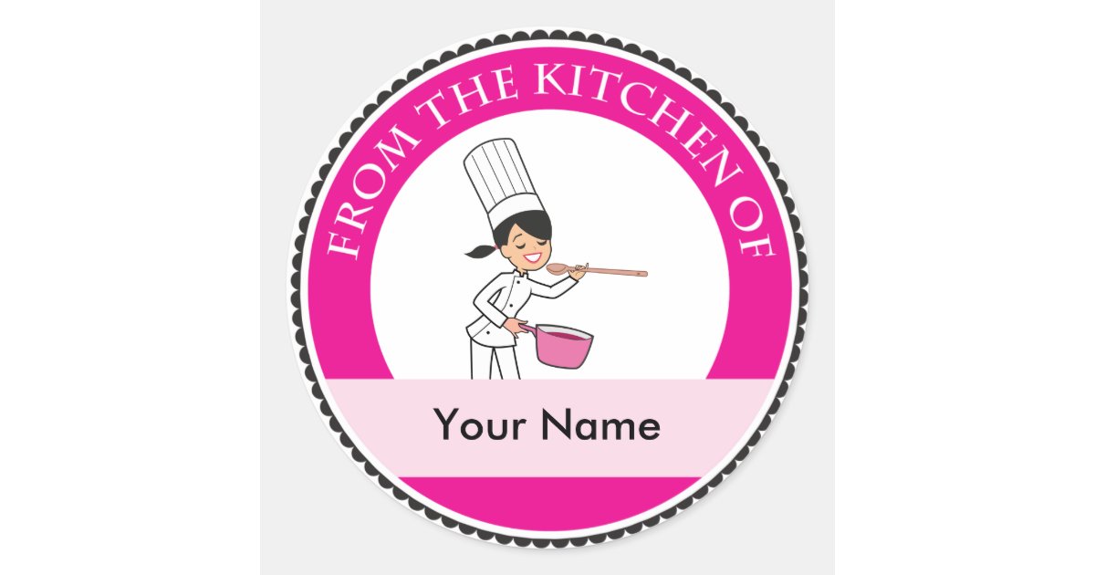 Professional Bakery Cook Chef Jar Custom Label | Zazzle