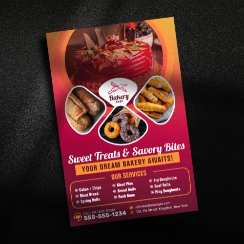 Professional Bakery Shop Sweet Treats Pastry Chef Flyer