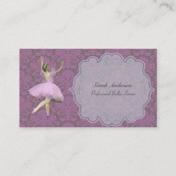 Professional Ballet Instructor - Ballerina Business Card by VintageFactory at Zazzle