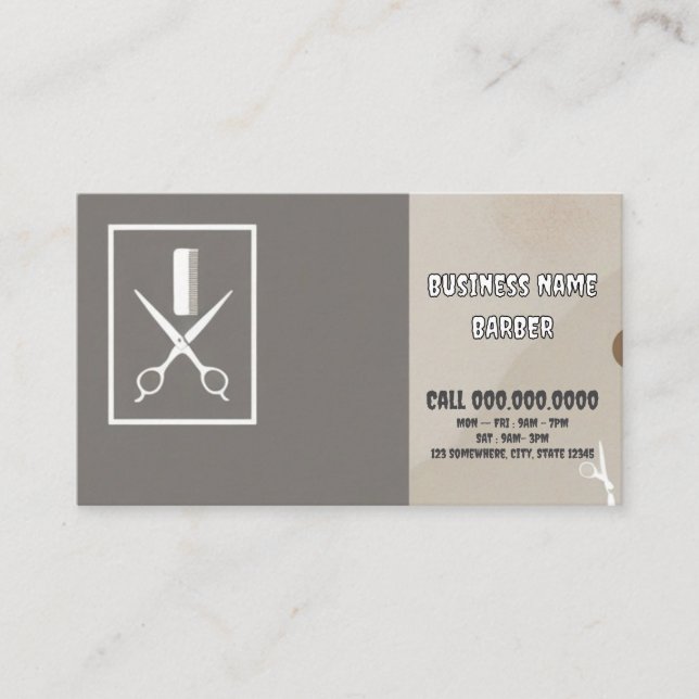 Professional Barber Business Card (Front)