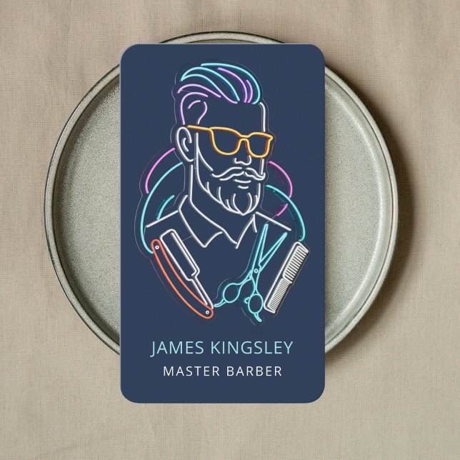 Professional Barber Haircut Shave Grooming Stylish Business Card (Creator Uploaded)