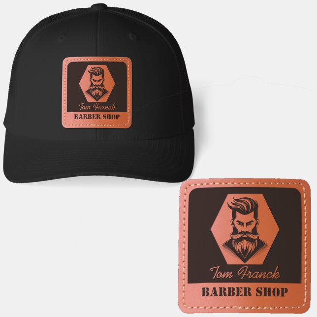 Professional Barber Shop Black and white Leather Patch Hat (Creator Uploaded)