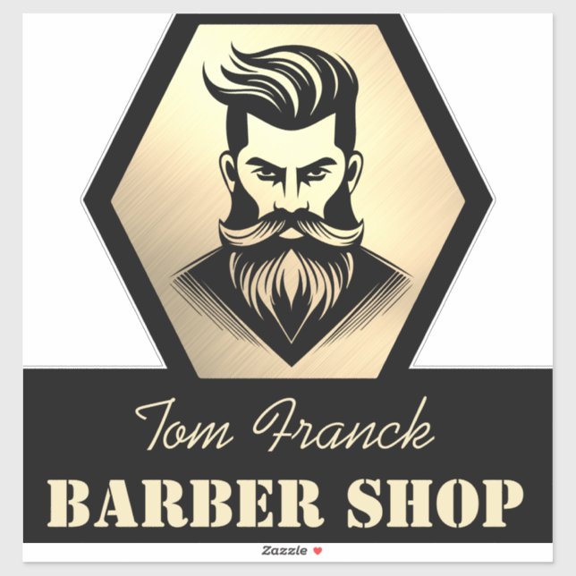 Professional Barber Shop black&gold Sticker (Sheet)