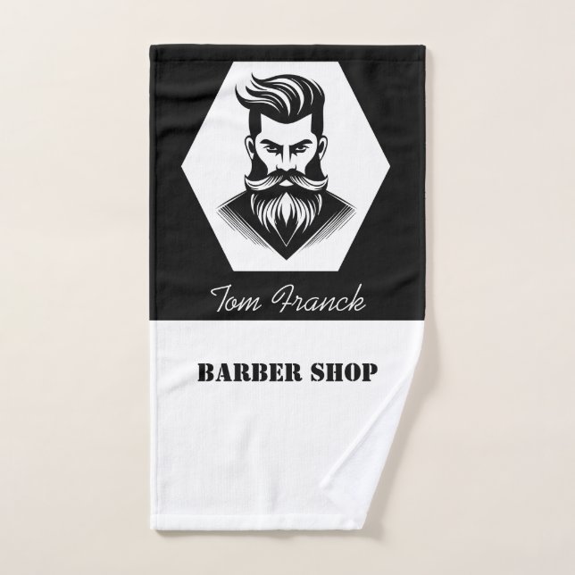 Professional Barber Shop black&white Barber Towel (Hand Towel)